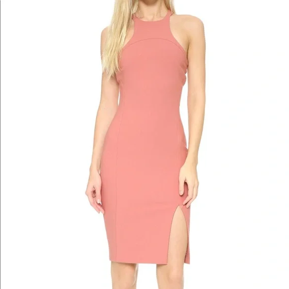 open lace back dress Elizabeth and James Sierra Strapless Pencil Midi Dress Blush Pink 2